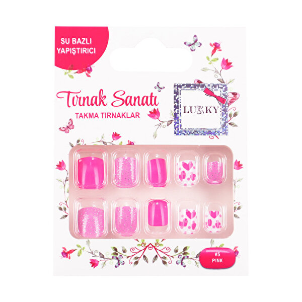 Lukky Kalp Baskılı Yapışkanlı Takma Tırnak Seti