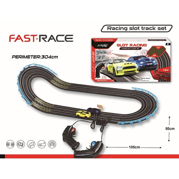 1:64 Ölçekli Pilli 2 Araçlı Yarış Seti