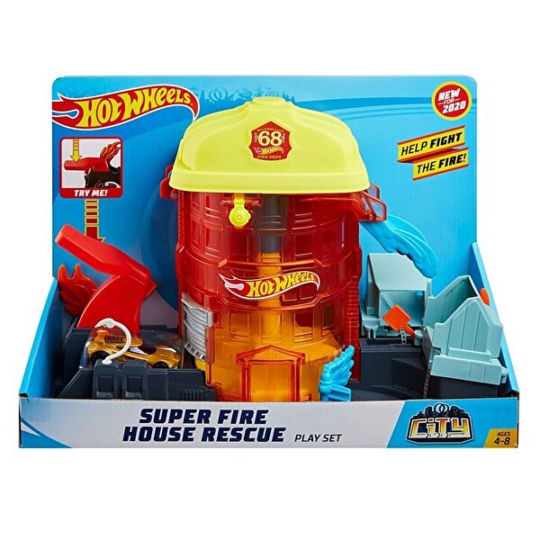 Hot Wheels Tekerlekli Yarış Dünyası Süper İtfaiye Macerası İtfaiye Oyun Seti GJL06