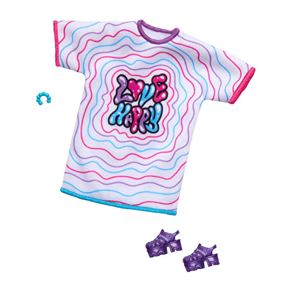 Barbie'nin Kıyafet Koleksiyonu Beyaz T-shirt HRH38