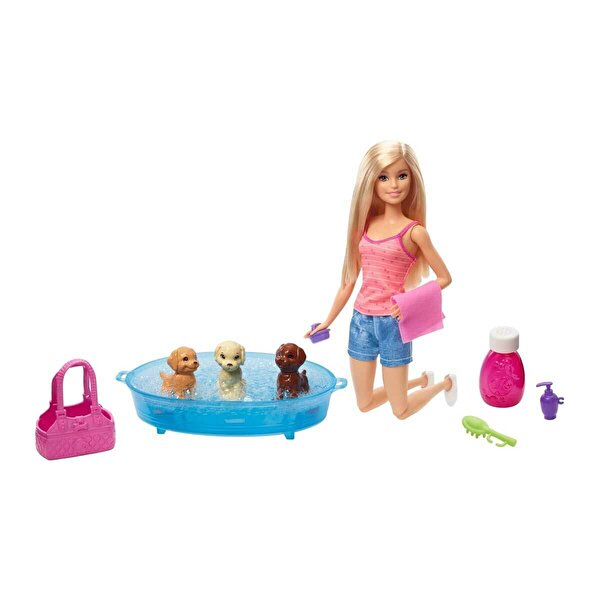 Barbie ve Köpekleri Banyo Keyfinde Oyun Seti GDJ37