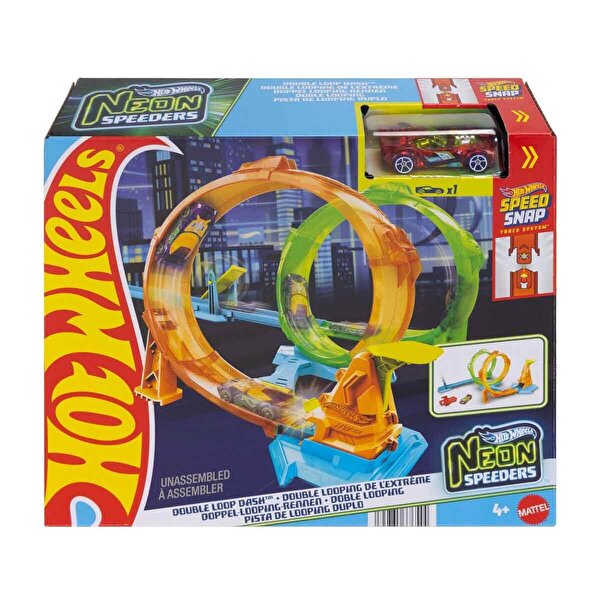 Hot Wheels Neon Yarışçılar Çift Çemberde Hız Pist Seti JMG49