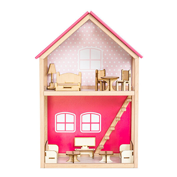 Ahşap Merdivenli Ev 1001 Pembe