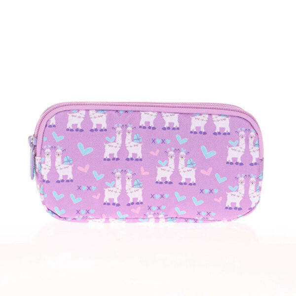 Kaukko Kids&Love Aynalı Taşlı Lamalı 3 Bölmeli̇ Kalemlik Çantası