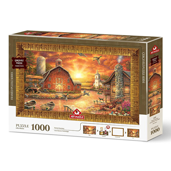 Gün Batımı Yolculuğu Çerçeveli Puzzle 1000 Parça