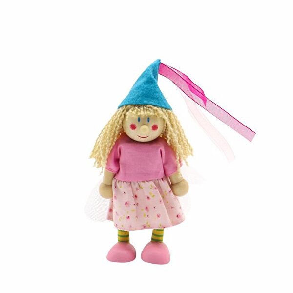 Ahşap Esnek Peri Bebeği Açık Pembe Ayakkabılı
