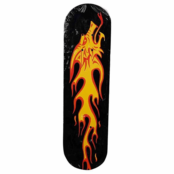 Büyük Tahta Kaykay 70x20 cm Ateş Ejderi
