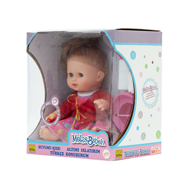 Meli̇s Bebek Altını Islatan (Türkçe Konuşan) 34cm Kırmızı Hırkalı Pembe Elbi̇se
