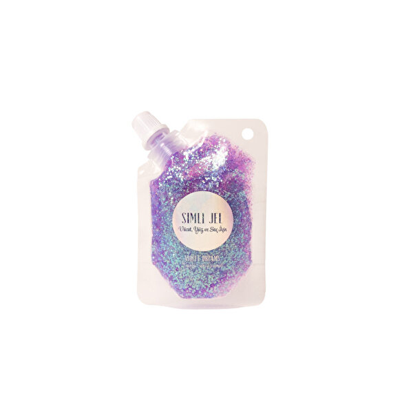 Lukky Yüz ve Vücut Parıltılı Mor Simli Jel