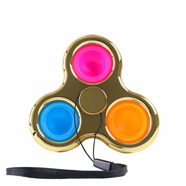 Pop It Elektroliz 3 Parmak Stres Çarkı Altın Sarısı