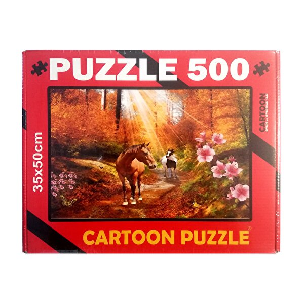 Cartoon Puzzle 500 Parça Atlar ve Doğa