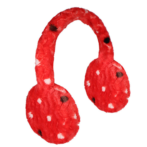 Peluş Kulaklık Puantiyeli Kırmızı