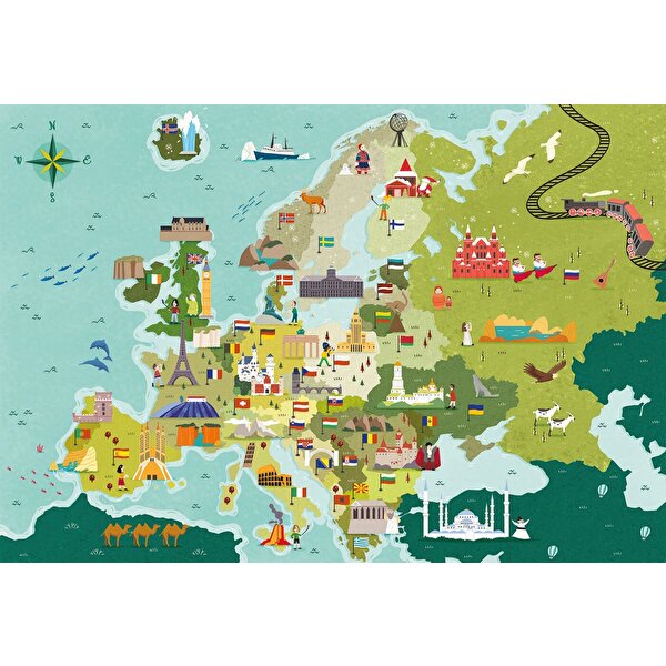 Clementoni Exploring Maps Puzzle Great Places in Europe 250 Parça
