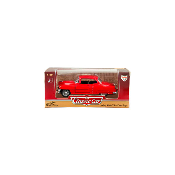 Die Cast 1:32 Retro Klasik Coupe Çek Bırak Araba Kırmızı
