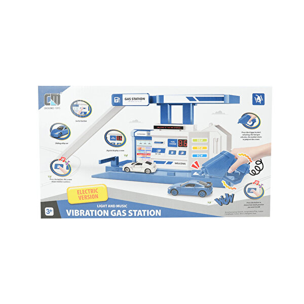 Die Cast Mavi Benzin İstasyonu Seti