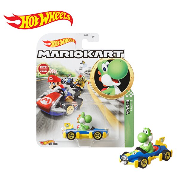 Hot Wheels Mario Kart Karakter Araçlar Yoshi Mach 8 Kart GLP39