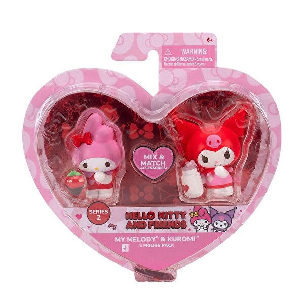Hello Kitty Kalpten Kalbe 2’li Figür Seti My Melody - Kuromi