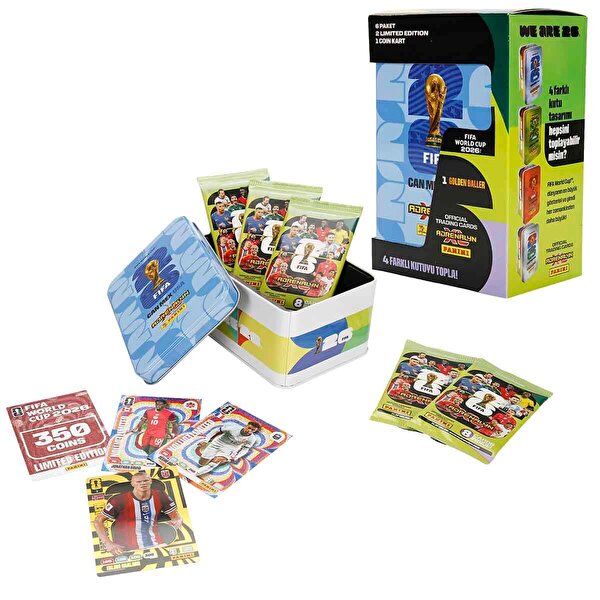 FIFA World Cup 2026 Adrenalyn XL Trading Card Metal Kutu Mavi