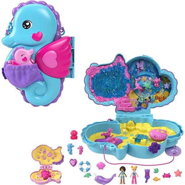 Polly Pocket Çanta Olabilen Micro Oyun Setleri Seahorse Purse HPW03
