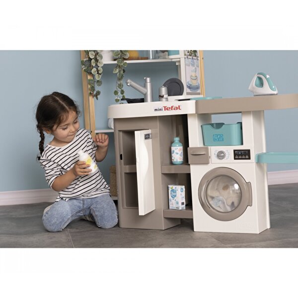 Smoby Tefal 2in1 Sesli Çamaşır Makineli Mutfak Seti