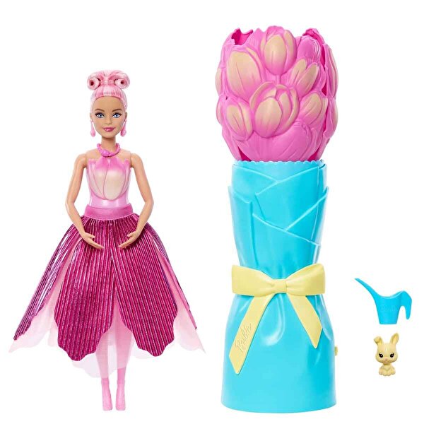 Barbie Petal Pop Lale Elbiseli Bebek JMF57