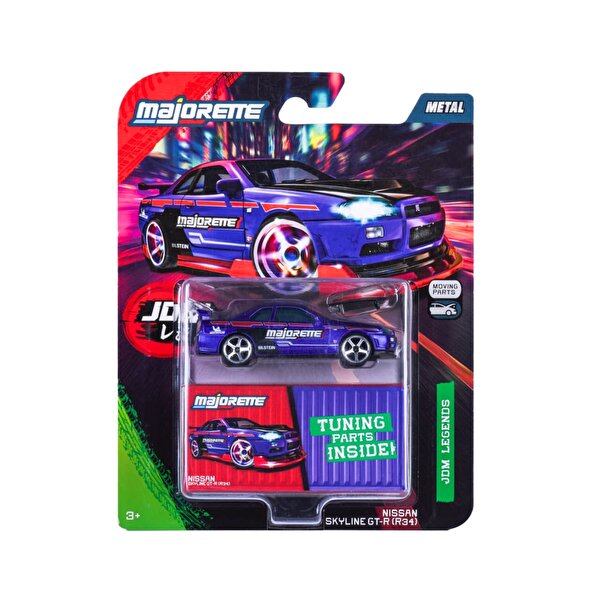 Majorette JDM Legends Deluxe Araba 1:64 Nissan Skyline GT-R (R34)
