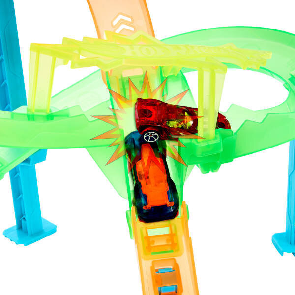 Hot Wheels Akrobasi Pistleri Neon Yarışçılar Kasırga Çarpışması Pist Seti JMG50