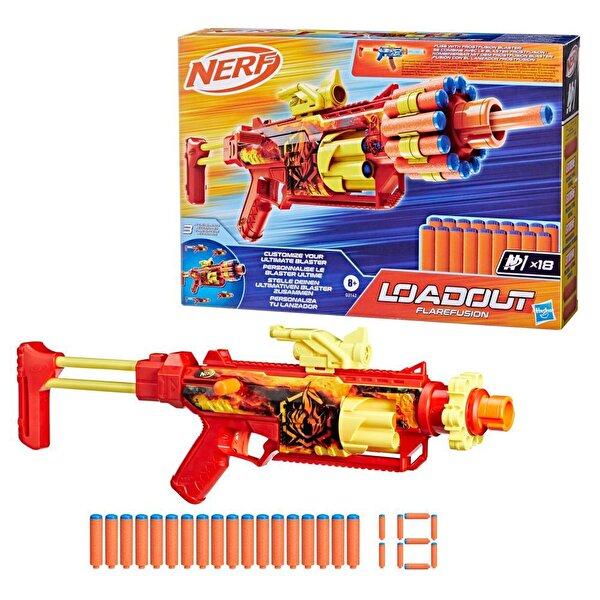 Nerf Loadout FlareFusion Blaster ve 18 N1 Dart