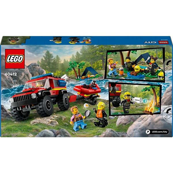 LEGO City 4x4 Kurtarma Botlu İtfaiye Kamyonu 60412