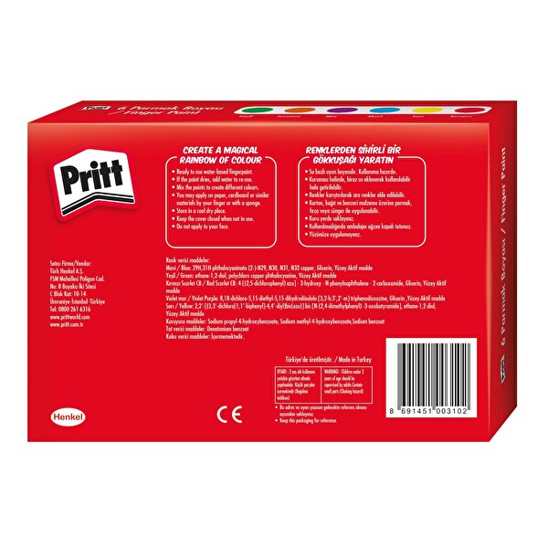 Pritt 6'lı Parmak Boyası 30 Ml