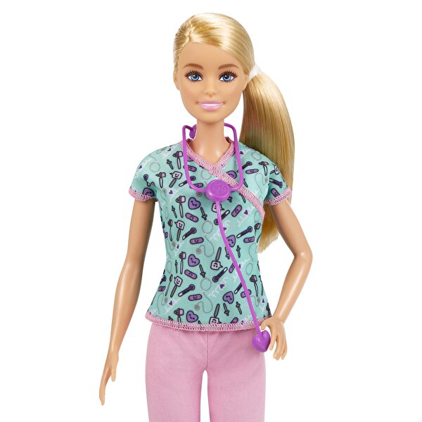 Barbie Kariyer Bebekleri Hemşire Bebek Sarı Saçlı GTW39