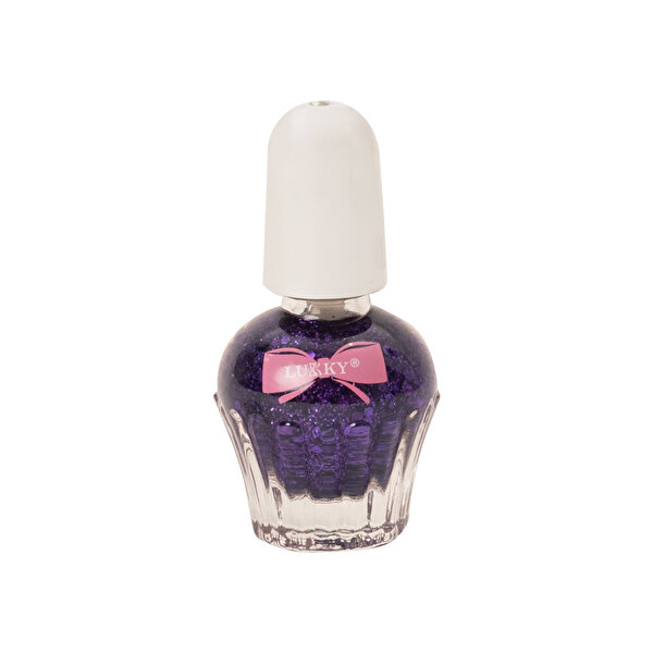 Lukky Su Bazlı Parlak Koyu Mor Konfeti Soyulabilir Oje