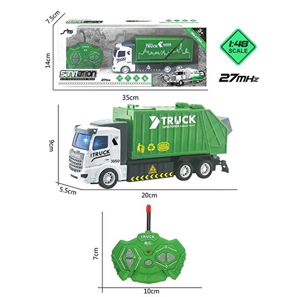 1:48 Uzaktan Kumandalı Çöp Kamyonu