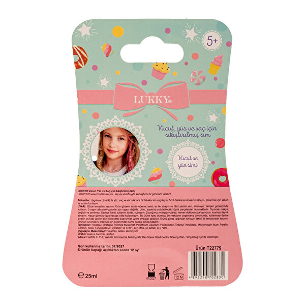 Lukky Saç, Yüz ve Vücut İçin Renkli Fırçalı Sim