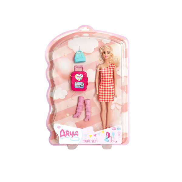 Arya'nın Tatil Seti Kareli Desen Elbiseli