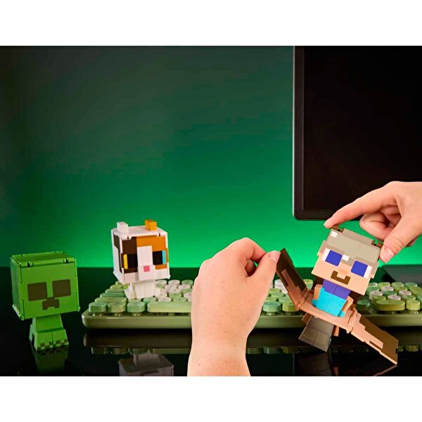 Minecraft Flipping Figs 2'si 1 Arada Figür Calico Cat HTL45