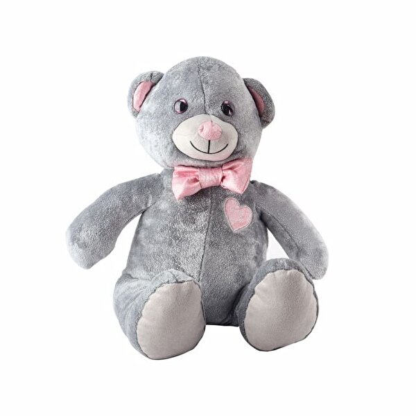 Simli Pembe Papyonlu Ayı 60 Cm.