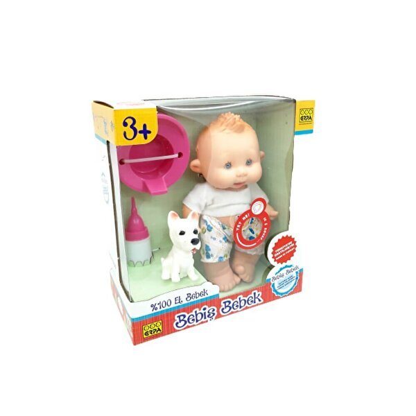 Altını Islatan Bebiş Bebek ve Minik Arkadaşı Beyaz T-shirt'lü Erkek