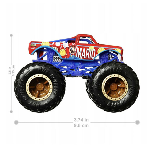 Hot Wheels Monster Trucks Gösteri Dünyası Temalı 1:64 Arabalar Mario HCR75