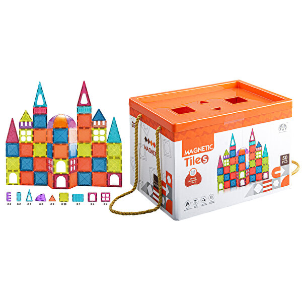 Magnetic Tiles Yapı Blokları 50 Parça