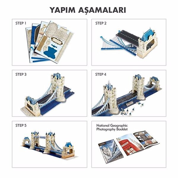 Cubic Fun Puzzle National Geographic Tower Köprüsü 3D Puzzle