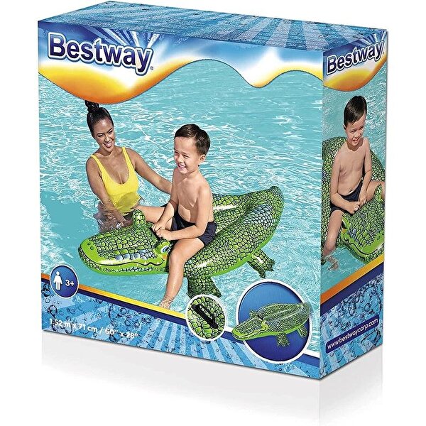 Bestway Yüzen Timsah Tutunmalı Şişme Yatak 152 x 71 Cm