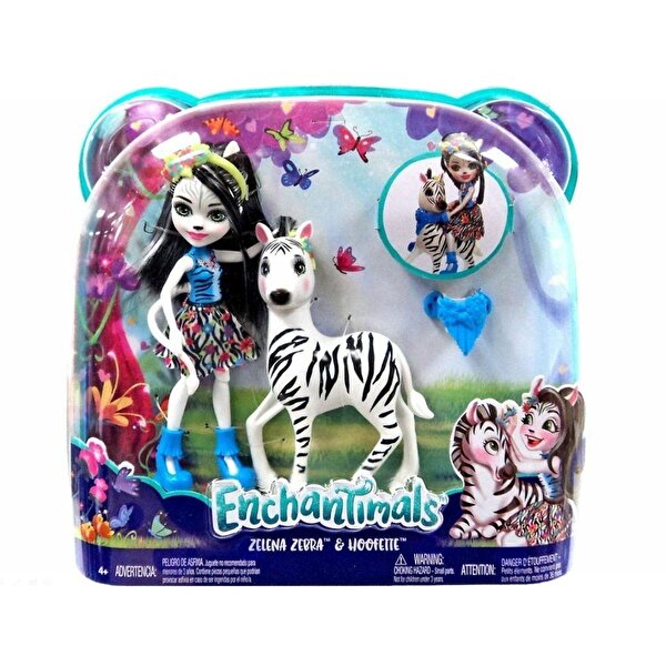 Enchantimals Bebekleri ve Hayvan Arkadaşları Zelene Zebra ve Hoofette FKY75