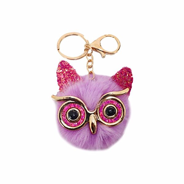 Baykuş Peluş Anahtarlık Lila