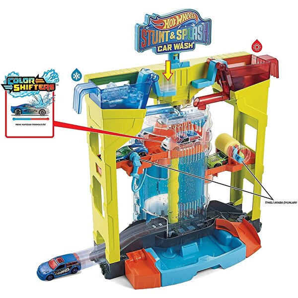 Hot Wheels Oto Yıkamada Renk Değiştirme Oyun Seti GRW37