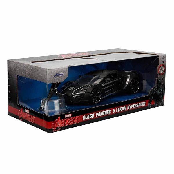 Jada  1:24 Ölçekli Marvel Lykan Hypersport ve Black Panther Figür