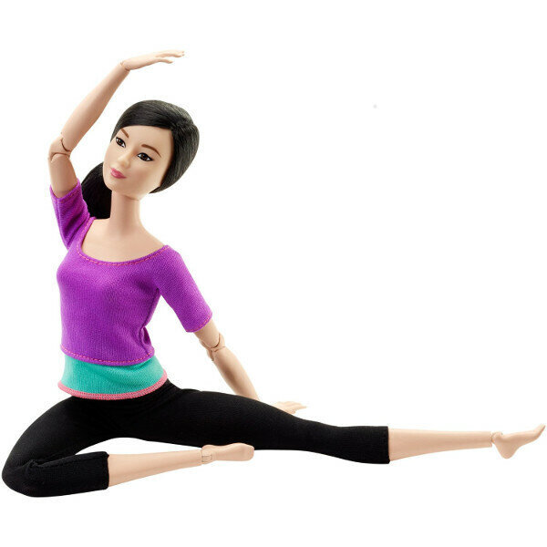 Barbie Sonsuz Hareket Bebeği Kumral Mor Tişörtlü DHL84