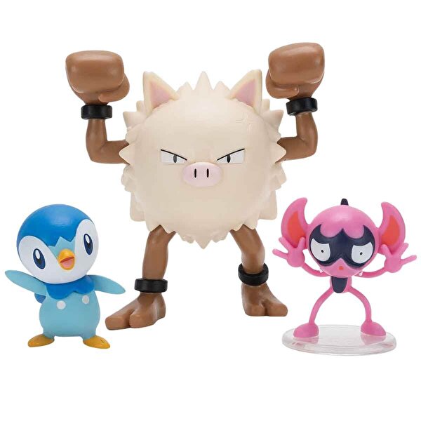 Pokemon Battle 3'lü Fi̇gür Seti̇ Piplup Primeape Impidimp