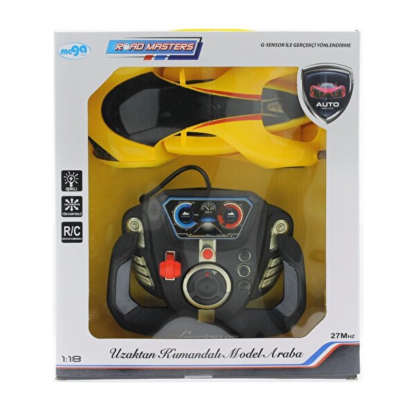 1:18 U.K Direksiyonlu Fantastik Seri B Araba Sarjlı Sarı