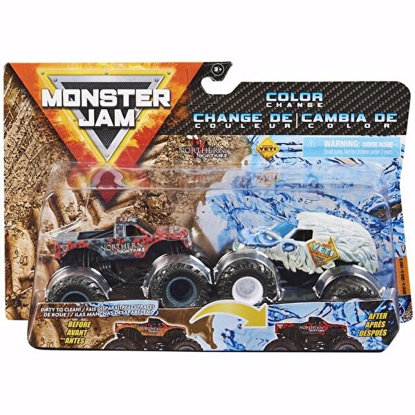 Monster Jam Dirty To Clean 1:64 İkili Araba Seti Northern Nightmare Vs Yeti